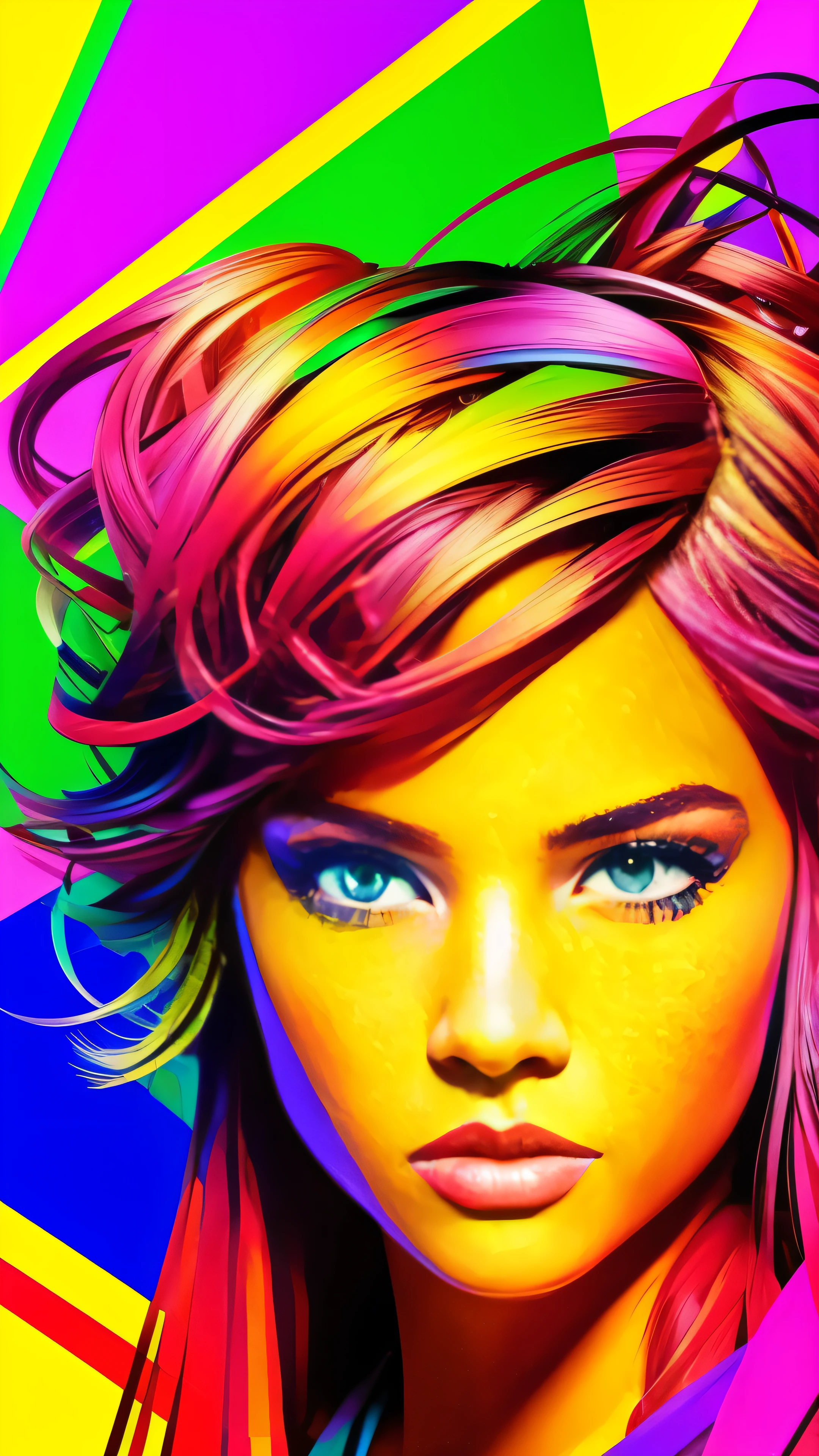 (Digital art masterpiece), vibrant and bold colors coming to life on the canvas, pop art sensibilities with geometric shapes and striking lines, phenomenal design by a gifted artist, extreme quality: 1.4, HDR enhanced, light painting technique used to add depth and dimension, a boy with heterochromic multicolored eyes, one a dazzling shade of magenta, the other a captivating neon green, both eyes meticulously highlighted to bring out their distinctive hues, set against Wlop's rustic art scene background: 1.5, adding an element of whimsy and nostalgia to the overall composition.