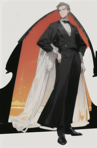 full body,Handsome man,mature male,facial muscle,man、(masterpiece, highest quality, official art:1.2), (flat color:1.5),(colorful),1 man,alone, white background, ,(2D:1.5) ,Adam&#39;s apple,larynx,sharp nose,