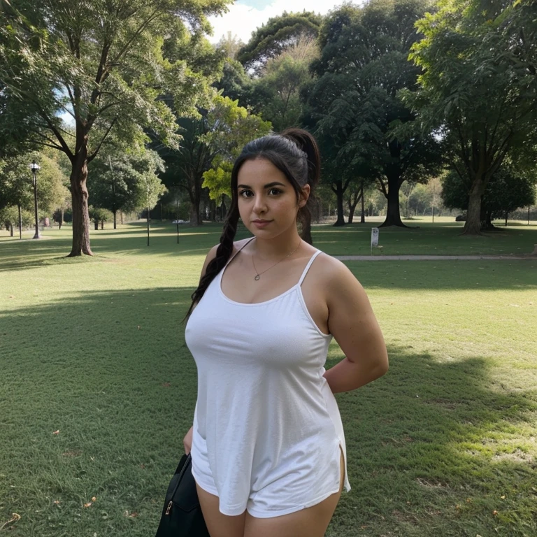 Foto en el parque que se vea como una persona real soy gordita 