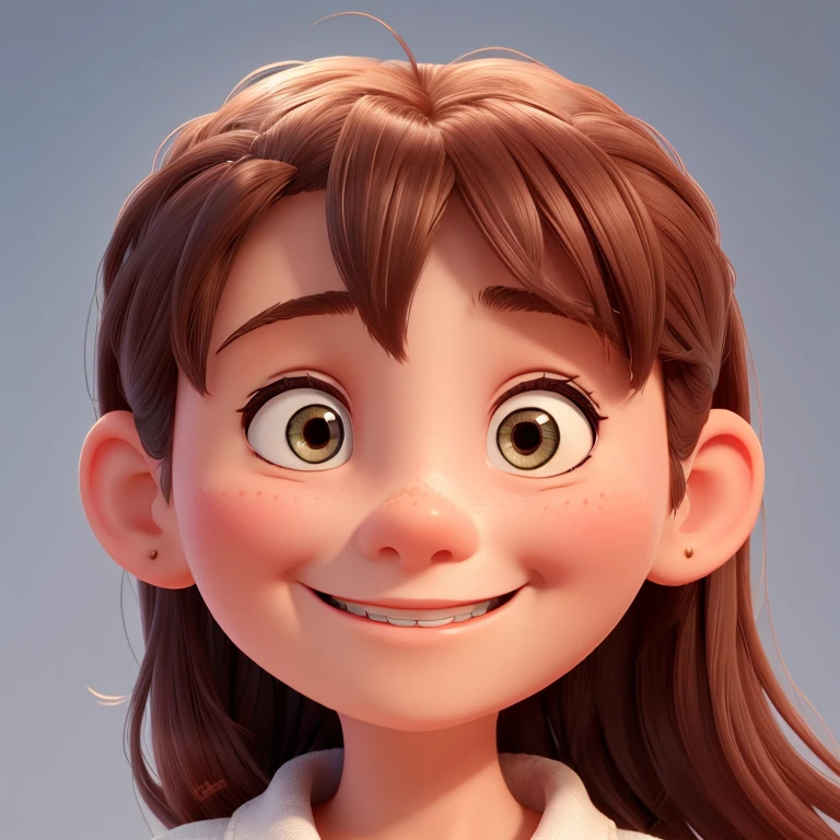 Only headshape, face of happy girl expression