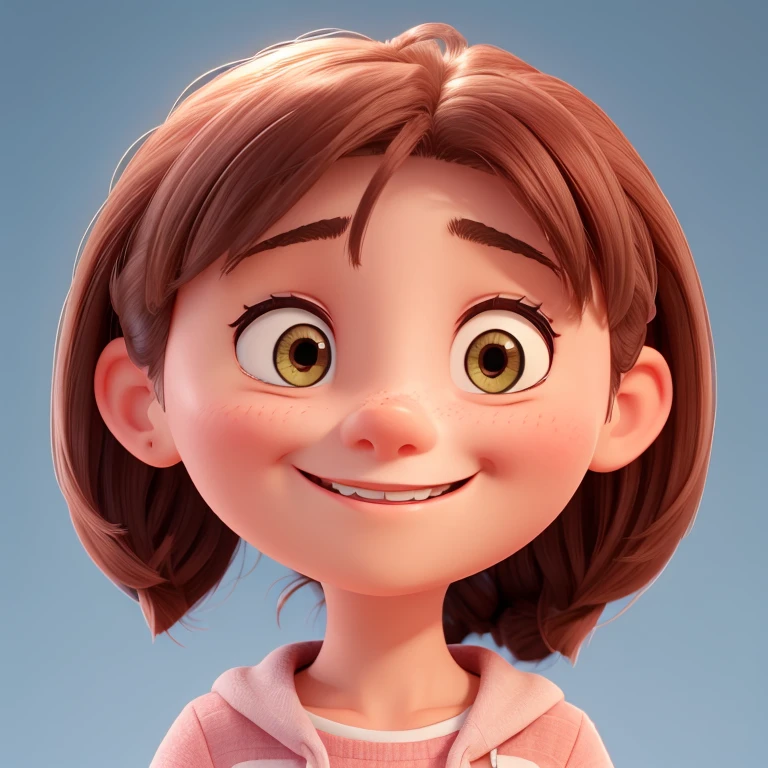 Only headshape, face of happy girl expression