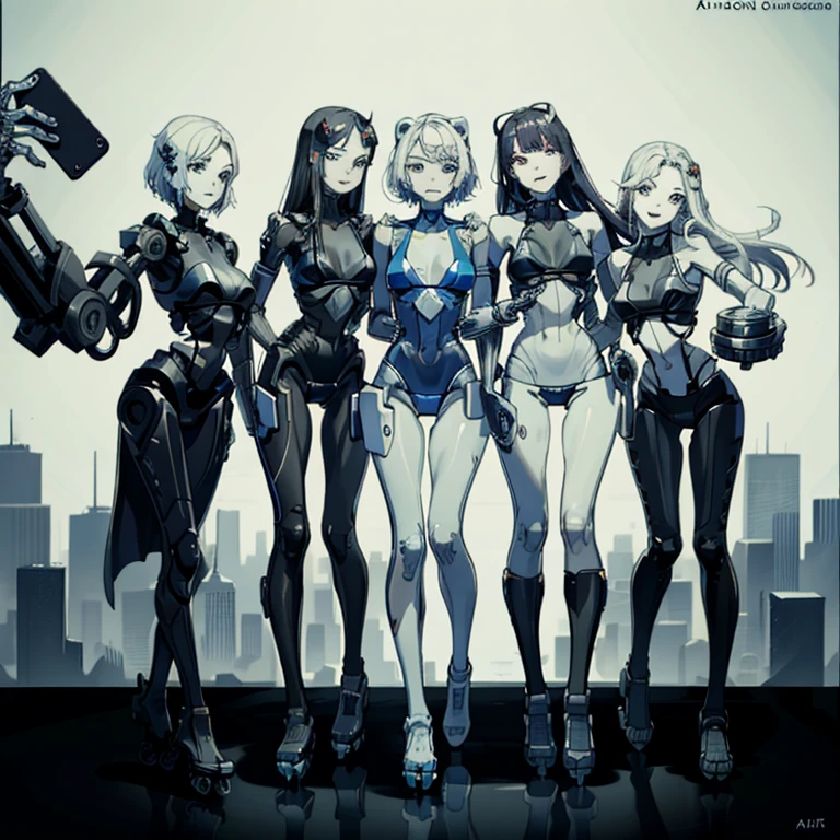 A lot of female Reploids, All are cute and pretty, Full Body Shot, Masterpiece, Group selfie