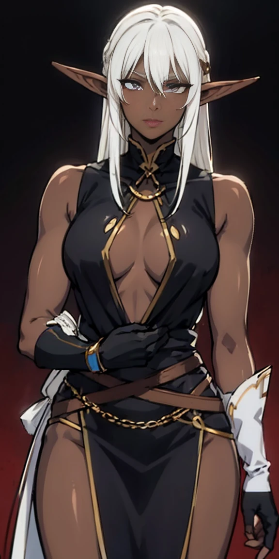 dark elf pirotess black skin white hair