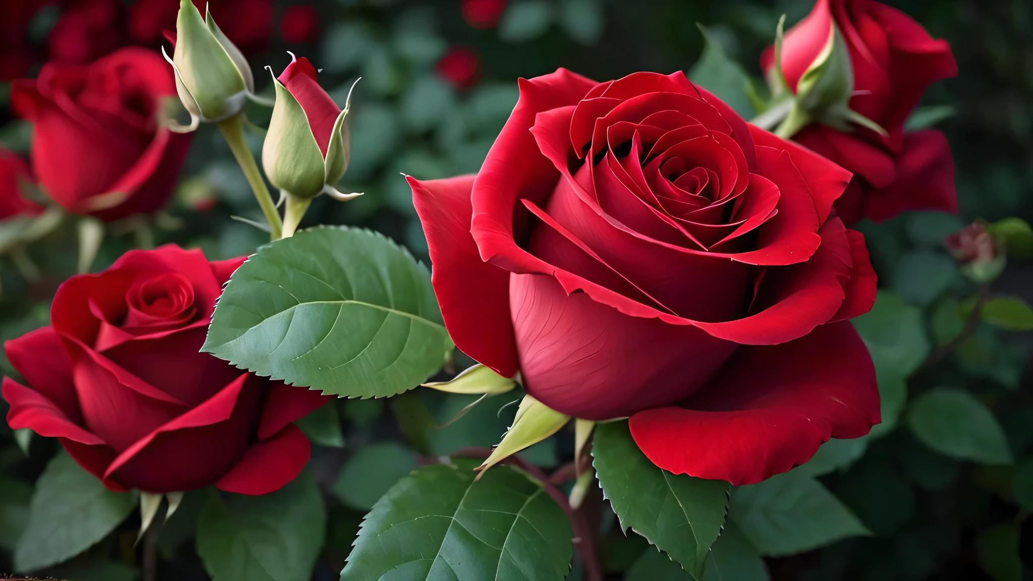 there is a red rose that is blooming in the garden, red rose, red roses, roses, rosses, photo of a rose, rose twining, hd wallpaper, rose, small red roses, red flower, vibrant red colors, red neon roses, beautiful flower, red flowers, decorative roses, rose background, beautiful wallpaper, very beautiful photo, beautiful nature