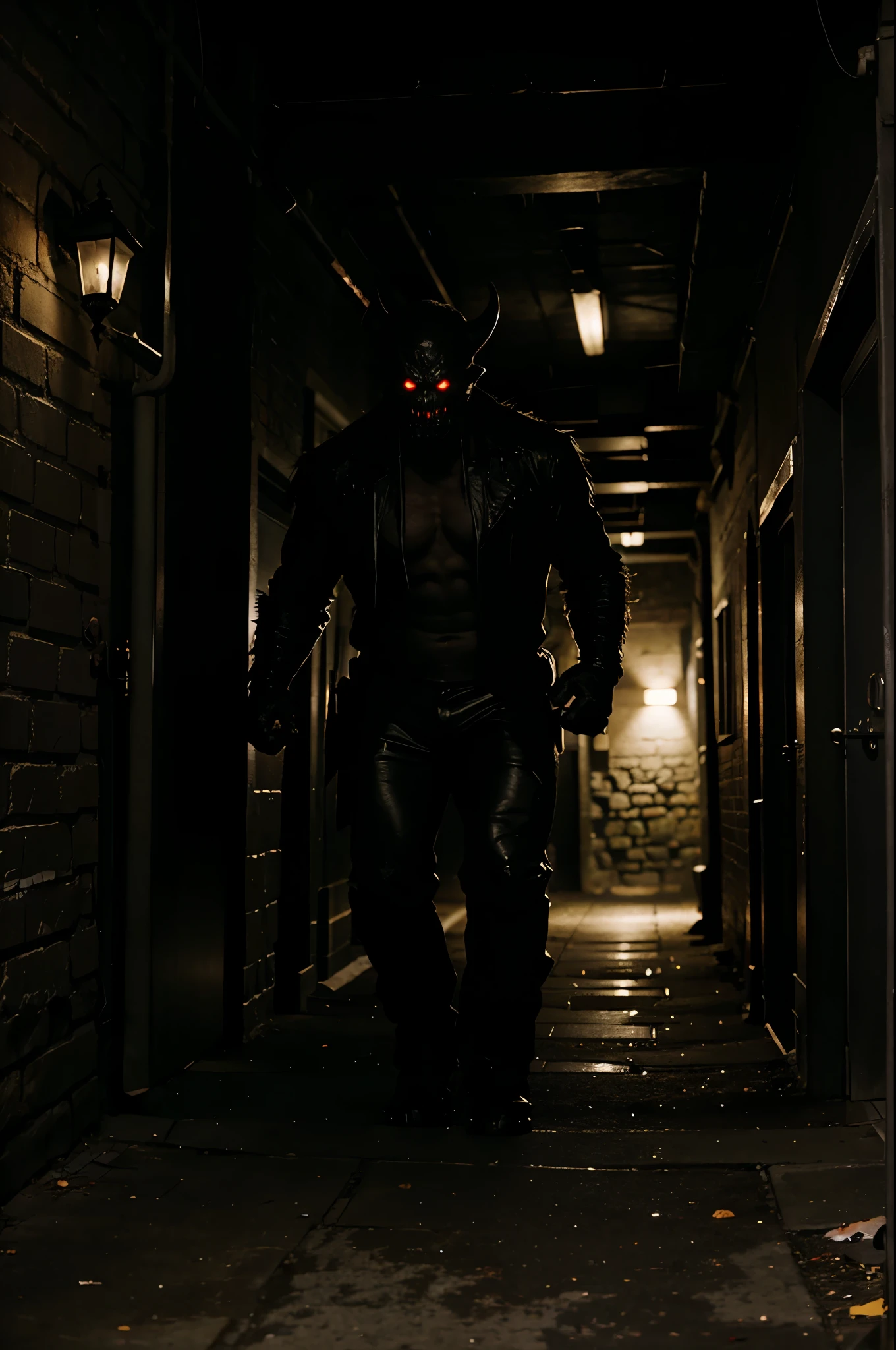 A monster coming out of a dark alley
