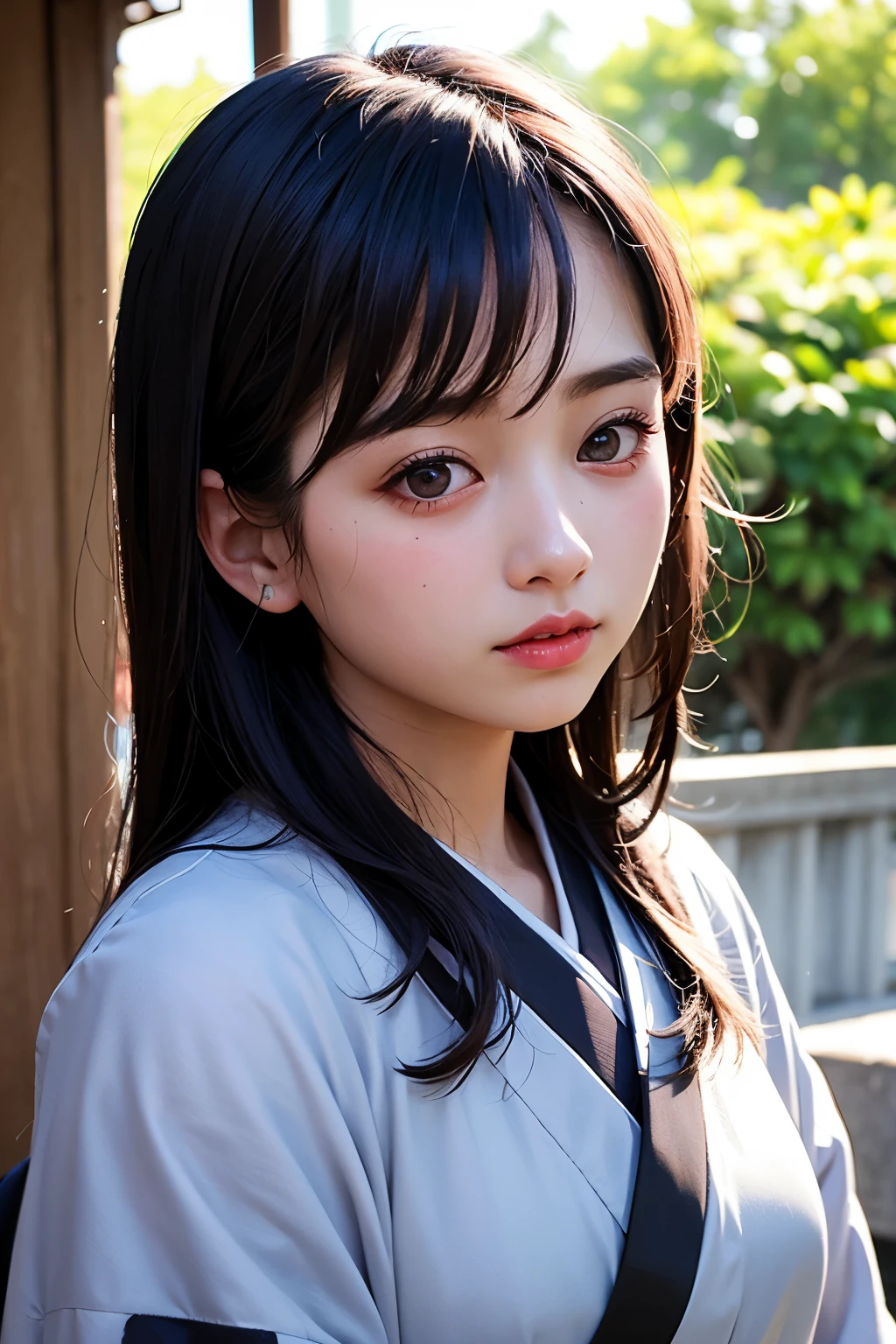 (1 nogizaka girl,,teen,raw photo,photo realistic:1.5),(best quality, high quality,HDR, highest quality,ultra high resolution,high resolution,high res,ultra high difinition,huge file size,8K,2K wallpaper,8K wallpaper,high quality texture,amazing,an extremely delicate:1.4),one girl, Japanese famous idol,beautiful face,small face,absurd,ridiculous,incredibly ridiculous,portrait,breasts close up,blurry background,(kimono,natural makeup:1.3),medium skin,beautiful skin,small head,black hair,silky hair,(Japanese eyes:1.3),black eyes,small eyes,cute eyes,Japanese idol eyes,Japanese nose,(eyebrow:-0.5),(Light Particles, Lens Flare, Luminous Particles: 0.7),looking at viewer,bright lighting,professional lighting,girl