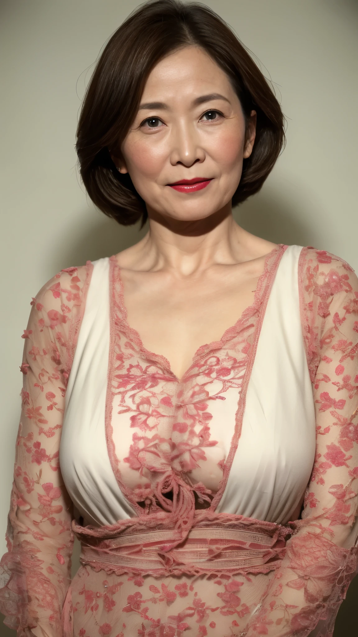 remove background, gravure, describe the lips correctly, red lipstick, from the chest up, (grandmother), Older AV actresses, highest quality, Super detailed, realistic, super dense skin, Perfect depiction of the human body, (1 Japanese mature woman), (erotic), 120 years old, big breasts, Bewitching, Glamour, sexy, pure white skin, looking at the viewer,