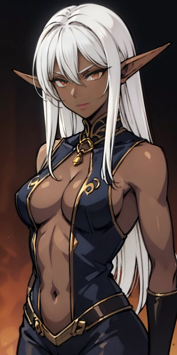 dark elf pirotess black skin white hair