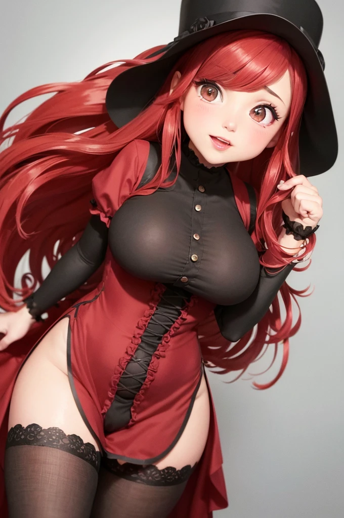 A /cute dickensian lady sweet/wholesome that looks like the daughter of Olivia Munn and Mickey Rooney. skinney , curvy, hyper-hourglass figure. Traditional/conservative dress. Exudes love, submission and conservative values. Thick Red hair. elegant dickensian dress.