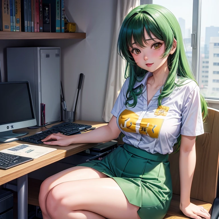Lum anime urusei yatsura dressed as a sexy japanese office worker