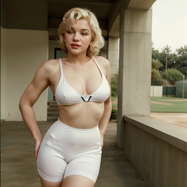 Marilyn Monroe dressed as an athlete