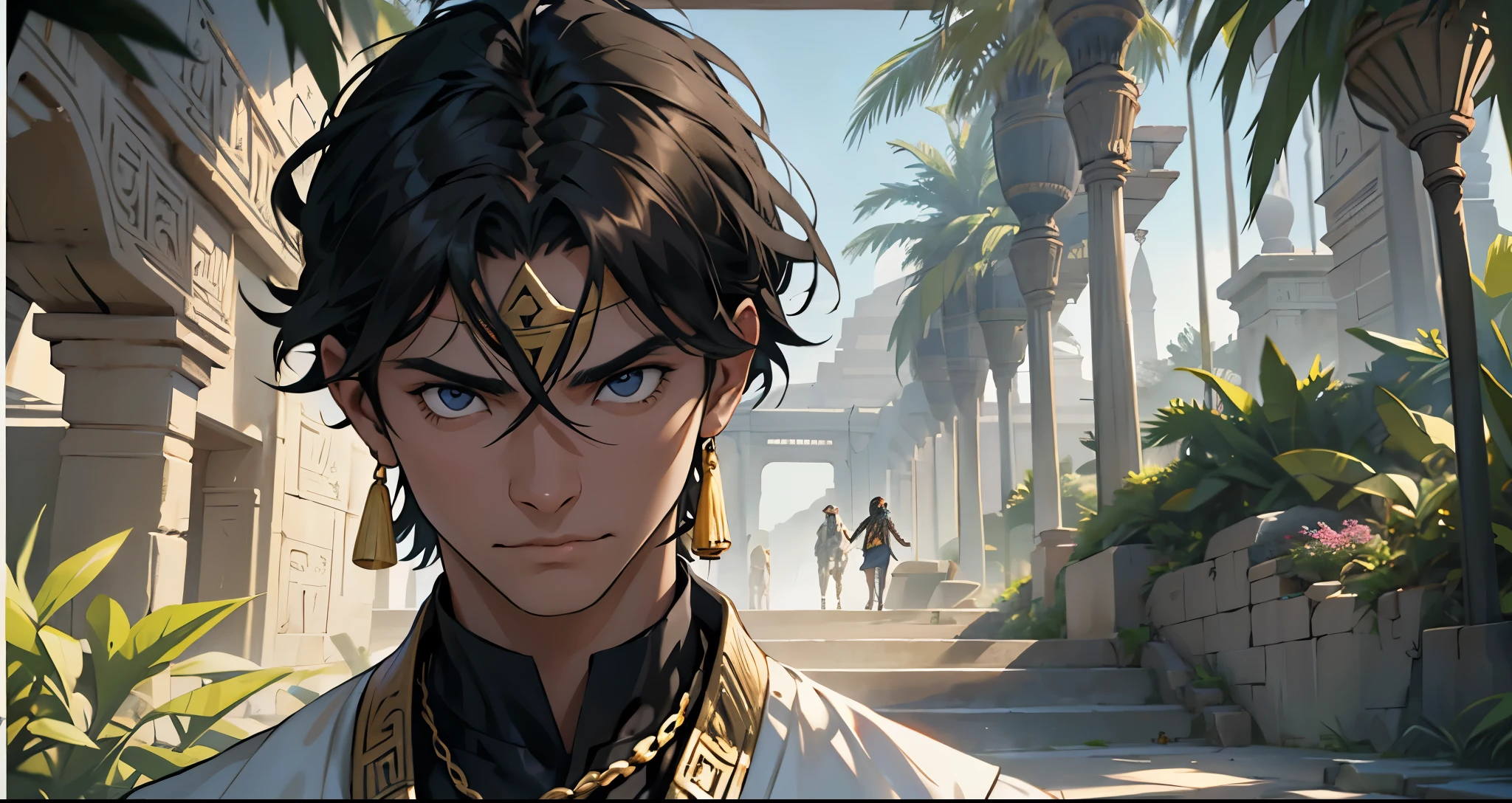title: "Awakening of the Lost Pharaoh"
In the midst of the bustle and modernity of a large contemporary city, un joven desorientado camina entre las multitudes, your mind full of confusion and unanswered questions. Este joven, let's call him Amon, despierta en un parque urbano, dressed in clothes he doesn't recognize and with no memory of who he is or how he got there.
Amun finds himself lost in a world completely unknown to him.. Las luces brillantes de los rascacielos contrastan fuertemente con la calma y majestuosidad de su tierra natal, el antiguo Egipto. Despite the confusion that overwhelms him, A glint of determination lights up in his eyes as he sets out to discover his true identity and purpose in this new reality..
Con la ayuda de personas compasivas que encuentran en su camino, Amun slowly begins to adapt to modern life. Learn about technology, la cultura y las costumbres del mundo actual, as he struggles to unravel the mysteries of his forgotten past.
Sin embargo, not everything is easy for Amón. You face challenges and obstacles around every corner, desde la barrera del idioma hasta la falta de recursos para sobrevivir en una ciudad tan implacable. A medida que lucha por encontrar su lugar en este nuevo mundo, You also face the threat of those who seek to exploit your vulnerability and use you for their own purposes..
But through adversity, Amón discovers an inner strength he never knew he possessed. A medida que va desenterrando fragmentos de su memoria perdida, He realizes that he is more than just a young man lost in time.; es un descendiente directo de la realeza egipcia, a pharaoh destined for a greater purpose that he does not yet fully understand.
Con el tiempo, Amun discovers that his journey toward self-acceptance and redemption is intertwined with the destiny of humanity itself.. Debe reconciliar su pasado con su presente, enfrentar los demonios que lo persiguen y reclamar su