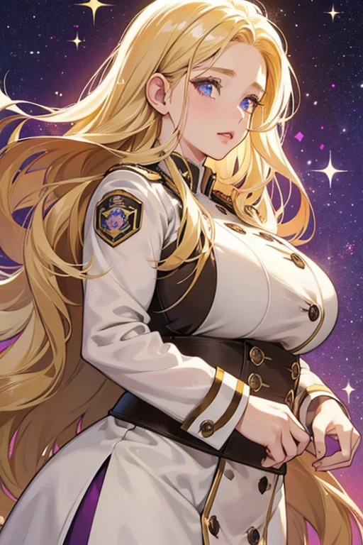 ((((masterpiece)))), high quality, very_high_resolution, large_filesize, full color,extremely detailed artwork,1 mature female((dark skin:1.5,golden eyes:1.4,Bright blonde hair:1.3,gal style,big boobs,)), Leopard-patterned underwear,tenjouin_asuka,1girl,blonde_hair,long_hair,duel_academy_uniform_\(yu-gi-oh!_gx\),brown_eyes,hair_between_eyes,large_breasts,yellow_eyes,blue_skirt,white_jacket,miniskirt,