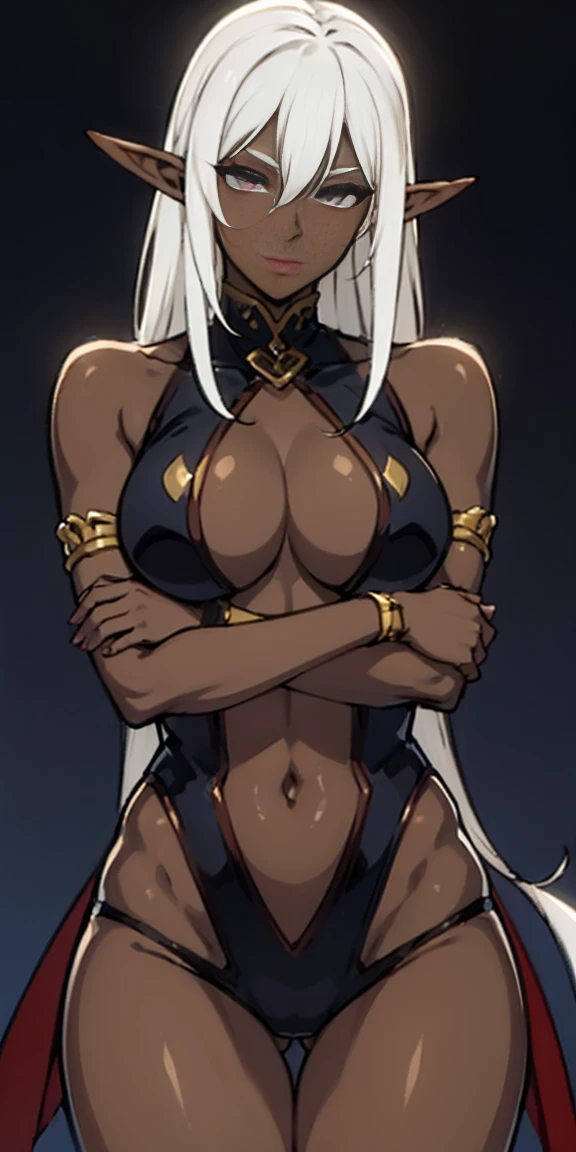 dark elf pirotess black skin white hair