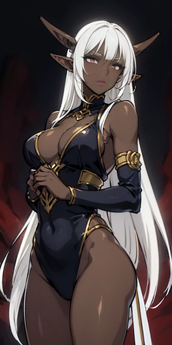 dark elf pirotess black skin white hair