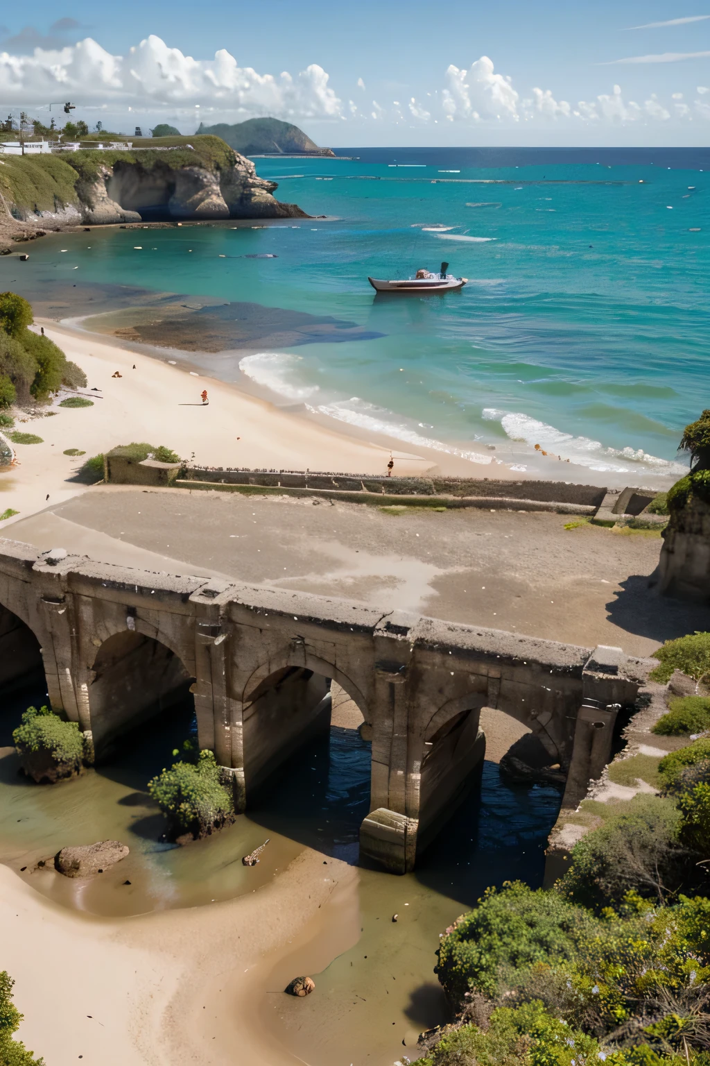 Desembarcaron en la costa de la isla y comenzaron a explorar el exuberante paisaje, encontrando ruinas antiguas y templos cubiertos de enredaderas.