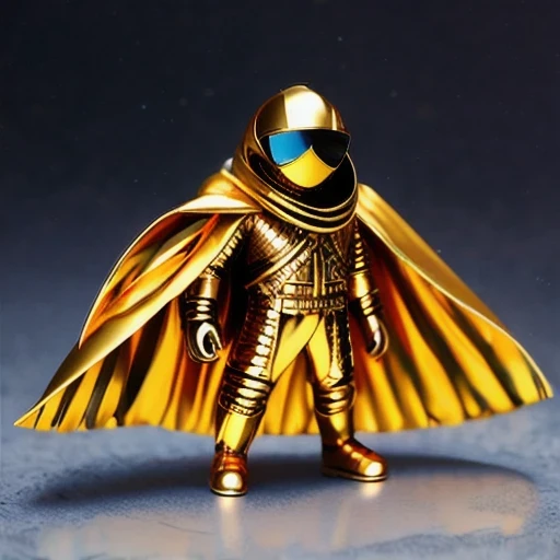 Brilliant Gold Diamond Maya Star，Copper weapons, Burlap Cloak Mummy Hood Platinum Silk Cyberpunk Light Crossbow Space Station 1:60 miniature models, illustration, Side view, (Side view), Wear gold-rimmed reflective sunglasses, Carrying future weapons, very happy, Side view, whole body, 3d, (nautilus) octane rendering, perfect appearance, Collagen protein（（（Isometric art）））