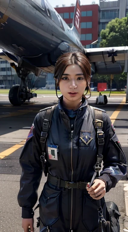 (((battlefield、plane、pilot、Parachute escape、Beauty)))