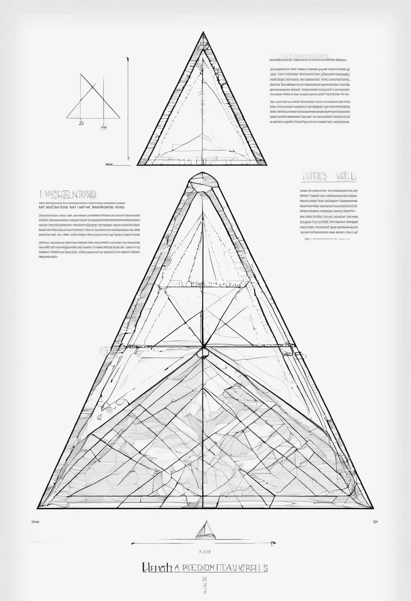 An equilateral triangle divided into 7 equal parts