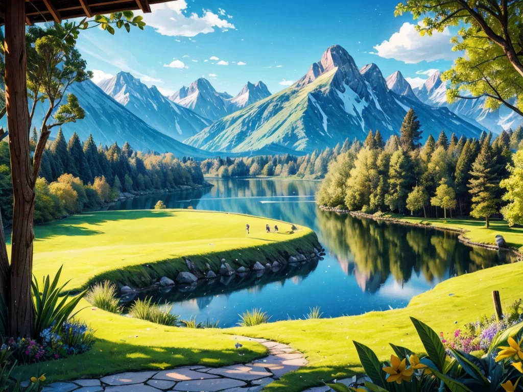 The View Outside the Window,scenic landscape,sunlit meadow,tall green trees,serene lake,rolling hills,clear blue sky,birds flying,sunshine streaming through leaves,rays of light,gentle breeze,fresh air,peaceful atmosphere,tranquil setting,nature's beauty,majestic mountains,snow-capped peaks,vibrant flowers in full bloom,colorful butterflies dancing,rippling water,calm reflection,sparkling sunlight on the water's surface,endless horizon,inviting path,adventurous exploration,serenity and tranquility,escape from reality,heavenly escape,relaxation and serenity,escape to nature,refreshing getaway,immersive experience,quality time with nature,outdoor adventures,breathtaking view of nature,awe-inspiring scenery,soothing and peaceful,immersed in natural beauty,perfect harmony with nature,mindful meditation amidst nature,harmony of colors and textures,relaxing and rejuvenating,escape from the chaos of everyday life,harmony between man and nature.