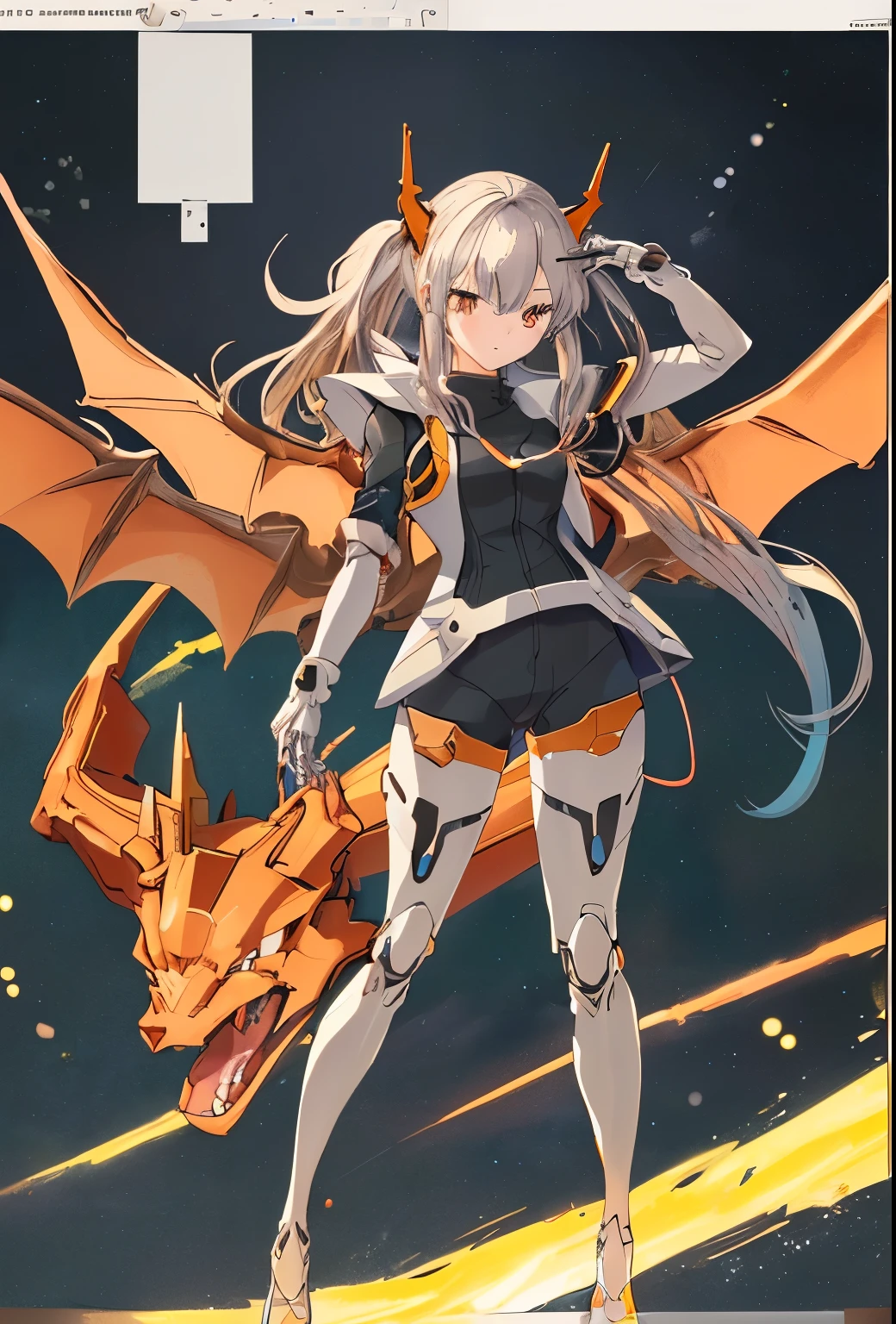 (masterpiece, best quality:1.2), (absurdres, highres, ultra-detailed), (perfect anatomy),A state-of-the-art humanoid funnel-equipped mobile suit designed by Hajime Katoki, inspired by the Pokémon character Charizard.、full body shot、best quality, Are you a mechanical design professional?、Two or more illustrations must be generated.。Believe in your own growth and go beyond your limits to quickly draw cool masterpiece illustrations.、rating: general, newest  ,(8k, RAW photo:1.2), detailed face and eyes,intricate detail ,masterpiece ,sharp focus, high quality,BREAK