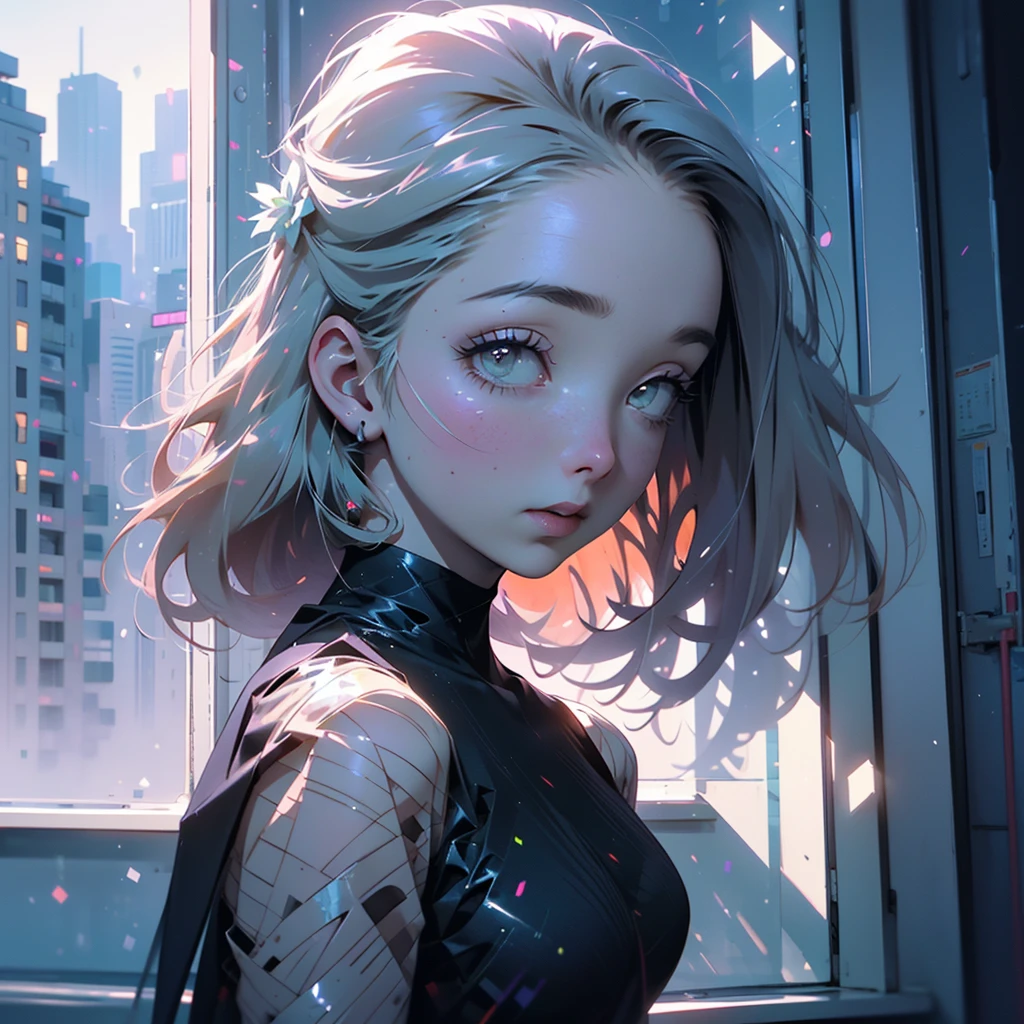 unparalleled masterpiece, ultra realistic 8k CG,masterpiece,pov,(delicate photograph,ultra_detailed,16k,raw photo:1.3),(realistic:1.9,photorealistic:1.9), beautiful detailed eyes,1 girl,(zettai_ryoiki,cameltoe),blonde wavy hair, slender body, precious hair ornament, e-cup chests,white|pink latex bodysuit