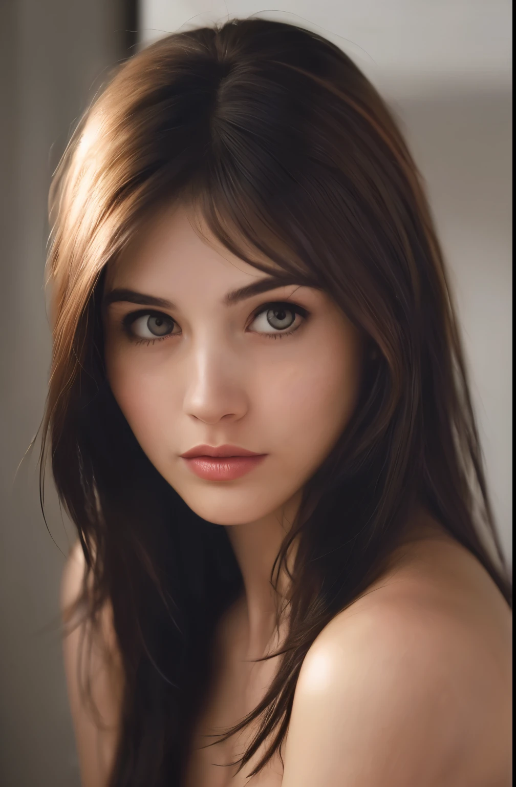 (fechar-se, fotografia editorial de uma mulher de 21 anos), (rosto altamente detalhado:1.4) (Sorriso:0.7) (fundo dentro escuro, temperamental, estudo privado:1.3) POV, por Lee Jeffries, Nikon D850, fotografia de estoque de filme ,4Kodak Portra 400 ,f1 camera.6 lentes ,cores ricas ,hiper-realista ,textura realista, dramatic lighting, forte contraste, Cinemastill 800