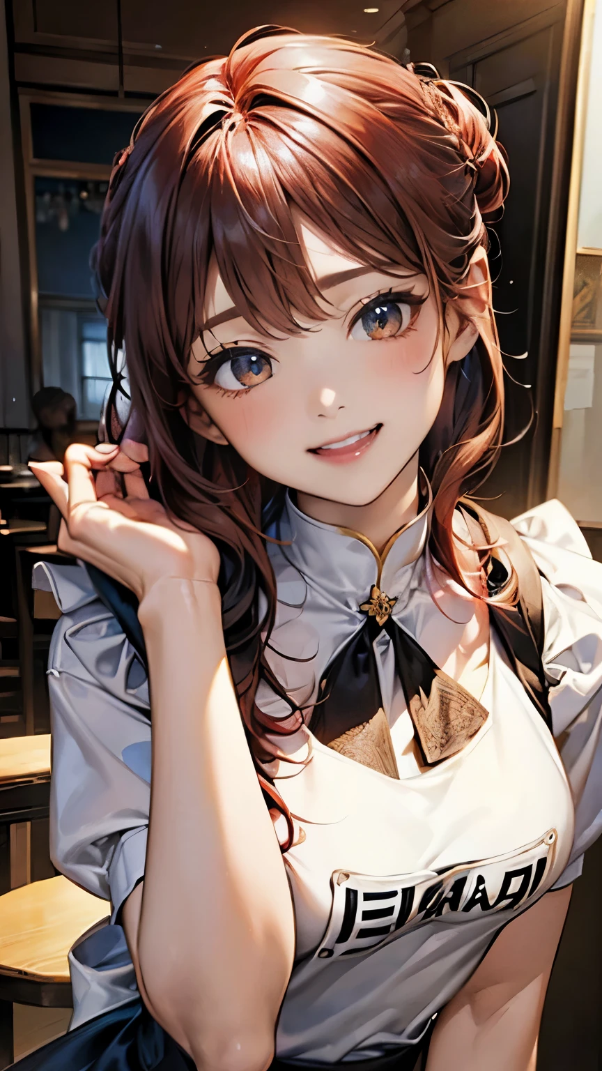 ((((highest quality)))), (((Ultra-precision CG 16K))), (((masterpiece))), (((Very detailed))), (((Extremely detailed))), (((Black outline:1.3, Written boundary depth:1.3 , Written soft outline))), Blur, Bokeh, Maximum clarity and sharpness,Multilayer Texture, Surface Shading, Cinematic lighting, Beautiful details sparkle ,Perfect Proportions, Limited to three woman, BREAK accurate, Anatomically correct, Highly detailed face and skin texture, drawn in detail, Highly detailed facial and skin texture, Detailed eyes, beautiful hair, Beautiful Japanese Idol face, Beautiful and beautiful eyes, Beautiful body, Beautiful breasts, Beautiful thighs, Beautiful legs, Beautiful fingers, (Beautiful views) , skinny body, ((Beautiful Skin)), ((Skin Texture)) BREAK breast enlarged, large Breasts, rocket breasts, slender waist, (blush, smiling:1.3,) BREAK (((oversized knee length white T-shirt:1.3 , shirt untucked))) , wearing earrings, BREAK (((cooking in the kitchen ,  pot-au-feu boiling , has a ladle in hand , stick breast out))),(serious, from side:1.3 , from above , close up face),