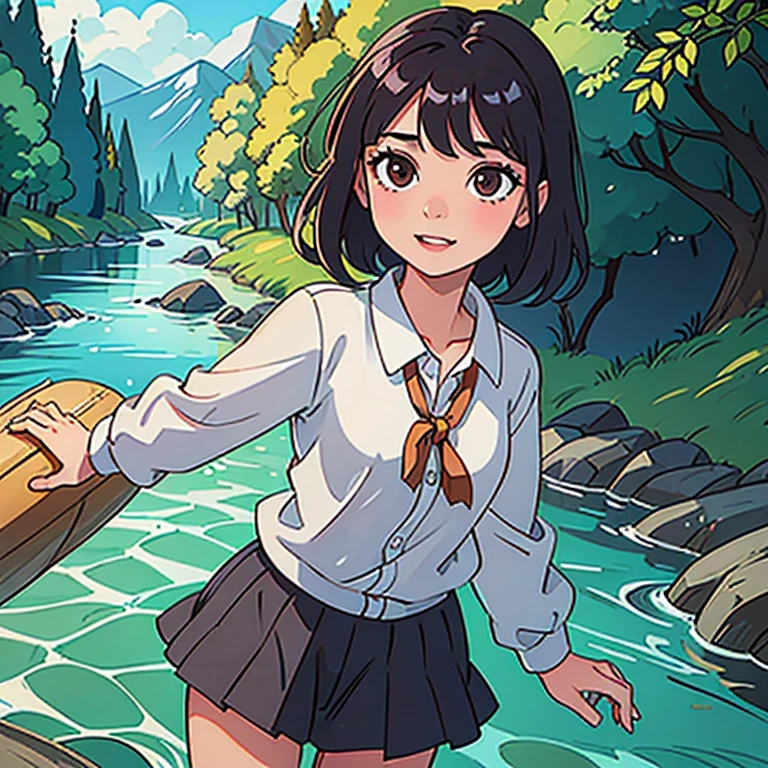 Valentina loved nature as she enjoyed playing in the river with her friends
