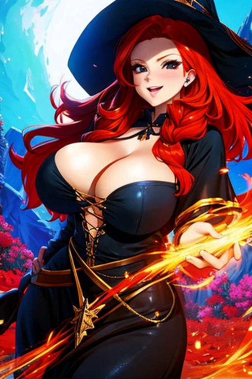 beautiful redhead witch with big breasts