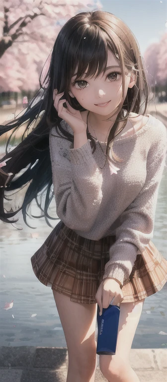 Layla (masterpiece), (highest quality), (super detailed),(messy hair),(figure), (1 girl), beautiful detailed eyes,delicate beautiful face,floating,(high color saturation),(colorful splashes),colorful bubble,(shining),focus on face, Cherry blossom trees, g;walk, gold,Pink Jumper, Smile,night