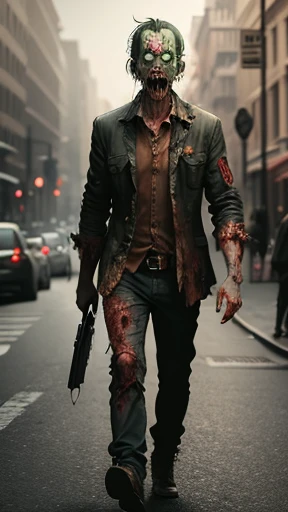 A zombie is walking