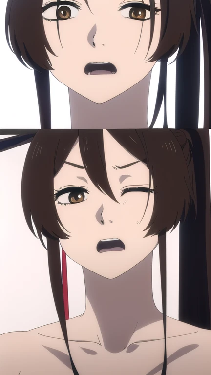 one woman,(((Close your eyes completely))), sagiriyamadaasaemon, Sagiriyamada Asaemon, long hair, black hair, ponytail, high ponytail, (brown eyes:1.5), (((naked))),Medium chest,(((white panties))),perfect nipples,adult woman,Perfect tummy,close your eyes, Perfect navel,(((blush))),Upper body,(((troubled eyebrows))),slim thighs, in the forest, white panties ,open your mouth, , (((Close ~ eyes))), (open your mouth), (((Close ~ eyes))),Reddening of the face, (masterpiece:1.2), highest quality, High resolution, unity 8k,, (open your mouth), highly detailed face, perfect lighting, Very detailed CG, (perfect hands, perfect anatomy), (anime), 完璧なMedium chest