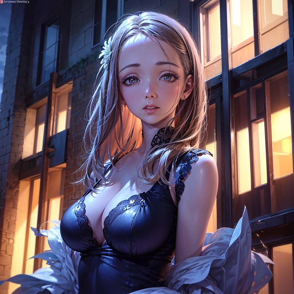 (a)best quality,4k,8k,highres,masterpiece:1.2,ultra-detailed,(realistic,photorealistic,photo-realistic:1.37),HDR,UHD,studio lighting,vivid colors,bokeh,(portraits:1.2) (a)A gorgeous woman in a white sheer night gown, beautiful detailed eyes,beautiful detailed lips,eyelashes, (medium,watercolor,sketch,illustration,drawings) rendering, (a)opens the curtains and looks out her window, (a)at a futuristic city, (a)sparkling city lights reflecting in the glass, (knit,organic) texture,smooth,flowing fabric,diaphanous, (a)garden view with lush, colorful flowers, (a)towering skyscrapers reaching for the sky, (the) feeling of anticipation,excitement in the air, (a)modern architecture and sleek design, (different) shades of blue and purple illuminating the night sky, (a)warm, soft glow from the city lights, (detailed) facial features and expressions, cityscape with flying vehicles and futuristic technology, (the) woman's hair flowing in the wind, (a)high level of detail in the surroundings, (a)sense of tranquility and elegance, (a)subtle reflection of the woman in the window, (a)sophisticated and fashion-forward atmosphere, (a)slight fog adding a mysteriously beautiful touch, (a)blurring of the city lights, (the) woman's peaceful and serene expression, (a)perfectly manicured gardens below, (a) mix of traditional elements and futuristic elements, (a) futuristic fashion style with innovative design, (a) contrast between the natural world and the urban city, (the) woman's posture exuding confidence, (a)unique and captivating composition, (a)hint of futuristic technology in the woman's surroundings, (the) woman's curiosity about the city's future, (a)calm and gentle breeze, (soft,delicate) texture of the night gown, (the) woman's appreciation for the beauty around her.