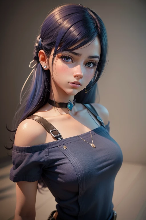 um close up de um personagem de desenho animado angustiado, feminino mini  bonito, bonito 3 d render, introspectiva render hiper realista, lindo cabelo suavemente  azul, 3 d render stylized, arte digital detalhada bonito, painting digital adorable, Retrato de uma adolescente feminina, maya render, Arte  em Artstation, render de uma  anime 3d bonito