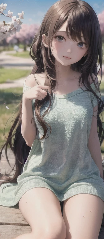 Layla (masterpiece), (highest quality), (super detailed),(messy hair),(figure), (1 girl), beautiful detailed eyes,delicate beautiful face,floating,(high color saturation),(colorful splashes),colorful bubble,(shining),focus on face, Cherry blossom trees, g;It's a cage,Sleeping in the steppe,white jumper