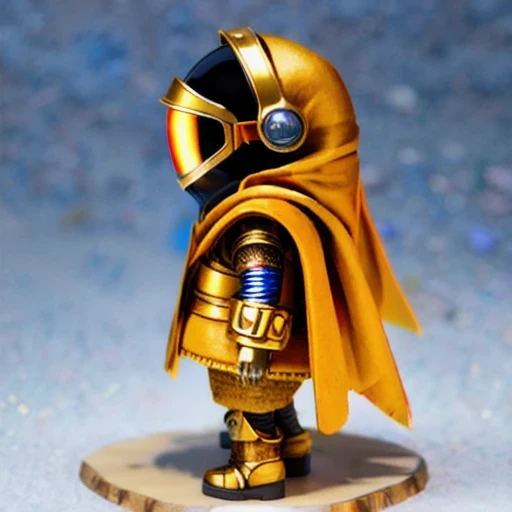 Brilliant Gold Diamond Maya Star（（Suede leather armor））Copper weapons, Burlap Cloak Mummy Hood Platinum Silk Cyberpunk Light Crossbow Space Station 1:60 miniature models, illustration, Side view, (Side view), Wear gold-rimmed reflective sunglasses, Carrying future weapons, very happy, Side view, whole body, 3d, (nautilus) octane rendering, perfect appearance, Collagen protein（（（Isometric art）））