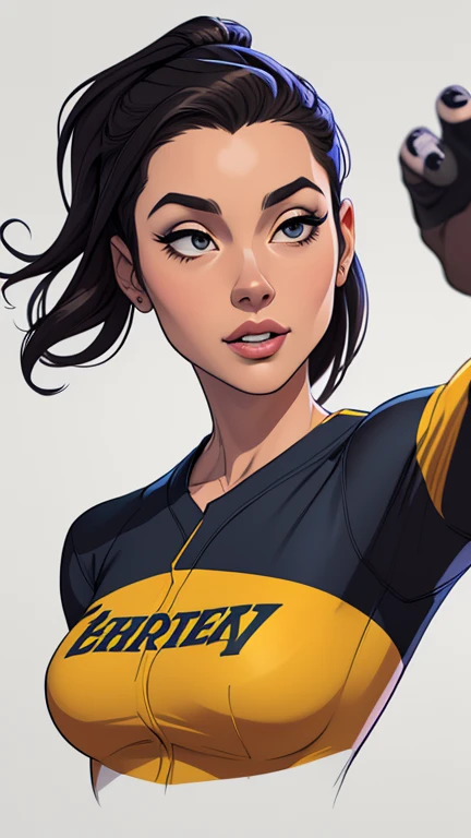 Female characters Fernanda Vasconcellos cast of baseball game 2 women in the illustration, one Asian and the other black Brazilian actress girls (maldosas sadomasoquistas) animado:1.2), mulher Imagem de desenho animado de uma mulher , roupas sensuais , garota super fofa, cartoon style illustration, estilo de arte dos desenhos animados, estilo de arte dos desenhos animados, digital illustration style, design de personagens altamente detalhado, arte digital detalhada fofa, City fan art, design de personagem retrato, beautiful digital illustration, retrato de alta qualidade, arte em quadrinhos, retrato do design do personagem, white background Buso without clothes and medium breasts