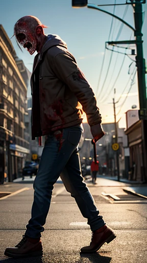 A zombie is walking