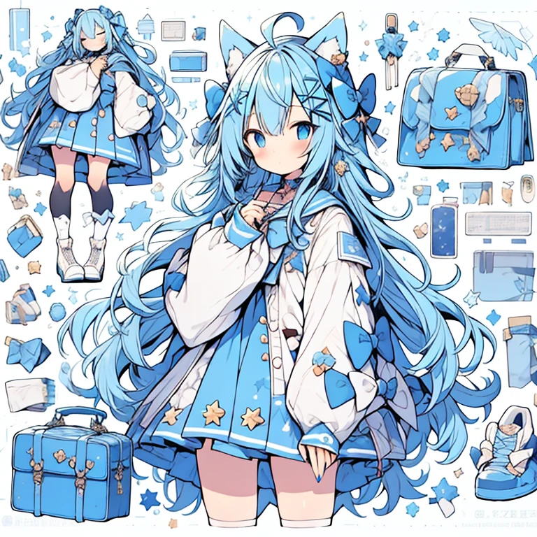 1个Giant Breast Girl, Alone, one eye closed, ahoge, woven, eBlue eyes, As estrelas (symbol), Blue nails, boots, full bodyesbian, the bow, Animal ear, jewely, long whitr hair, view the viewer, nail polish, fur-trim, with her mouth open, Colorful hair, A blue headdress, a skirt, ;ova, Fluffy sleeves, capes, Say goodbye to hair accessories, Hairstyles, has cleavage, By bangs, longer sleeves, blue bow, hair adornments, Blue hair, Starry sky print, a blue dress, Blonde hair, blue capelet, nipple chain, Very long hair, a skirt, x hair ornamen, wings, There are striped ones, Be red in the face, 耳Nipple Ring, Blue footwear, Head wings, :ova, constellation print, Fluffy long sleeves, blue skirts, striped bow, sockes, constellation,