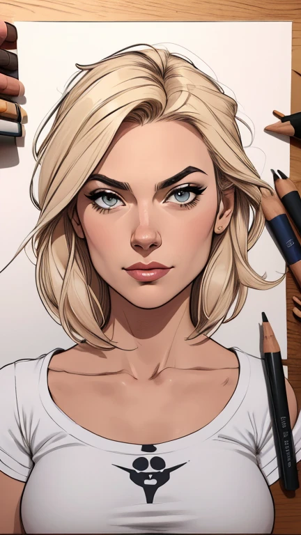 estilo de desenho animado:1.2), Yvonne Strahovski mulher Imagem de desenho animado de uma mulher , roupas sensuais , garota super fofa, authoritarian would be facial expressioncartoon style illustration, estilo de arte dos desenhos animados, estilo de arte dos desenhos animados, digital illustration style, design de personagens altamente detalhado, arte digital detalhada fofa, City fan art, design de personagem retrato, beautiful digital illustration, retrato de alta qualidade, arte em quadrinhos, retrato do design do personagem, white background Buso without clothes and medium breasts, beautiful and symmetrical body curves
