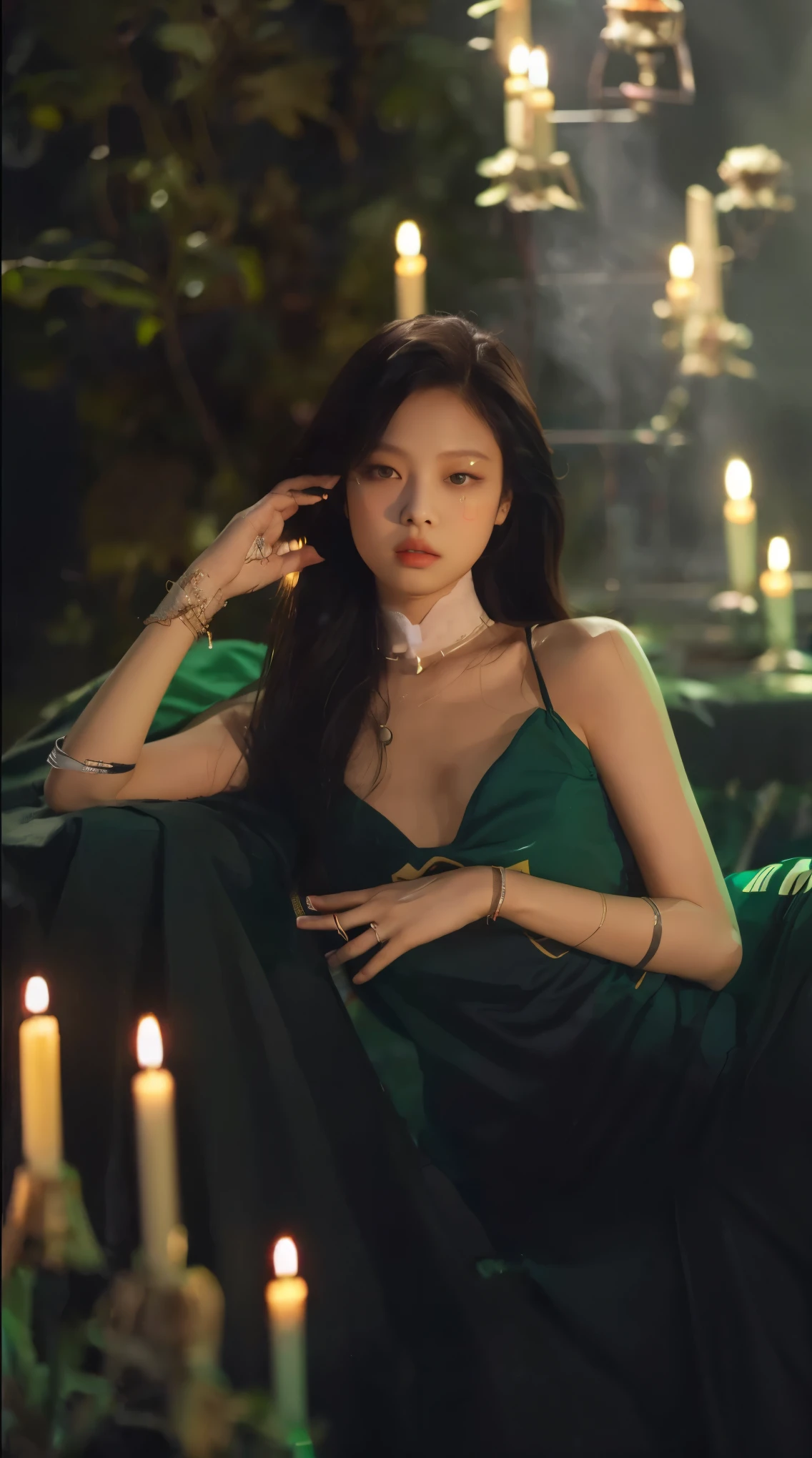 Masterpiece, superlative, realistic, Jennie wearing trendy football uniform, HD, photography and lighting, 16k