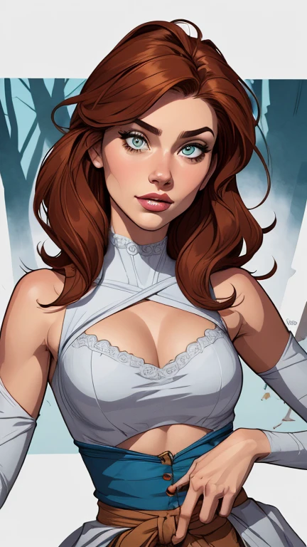 Personagem mulher ninja com marcas de guerras Imagem de desenho animado de uma mulher .cartoon style illustration, estilo de arte dos desenhos animados, estilo de arte dos desenhos animados, digital illustration style, design de personagens altamente detalhado, arte digital detalhada coragem, Forest fan art, Design de personagens de retrato, beautiful digital illustration, retrato de alta qualidade, Arte em quadrinhos, mulher jovem cabelo com transas lindas . Beautiful outlined eyes Medium large bust and wonderful sensual clothes. expression of sexual desire image from the waist to the head illustration