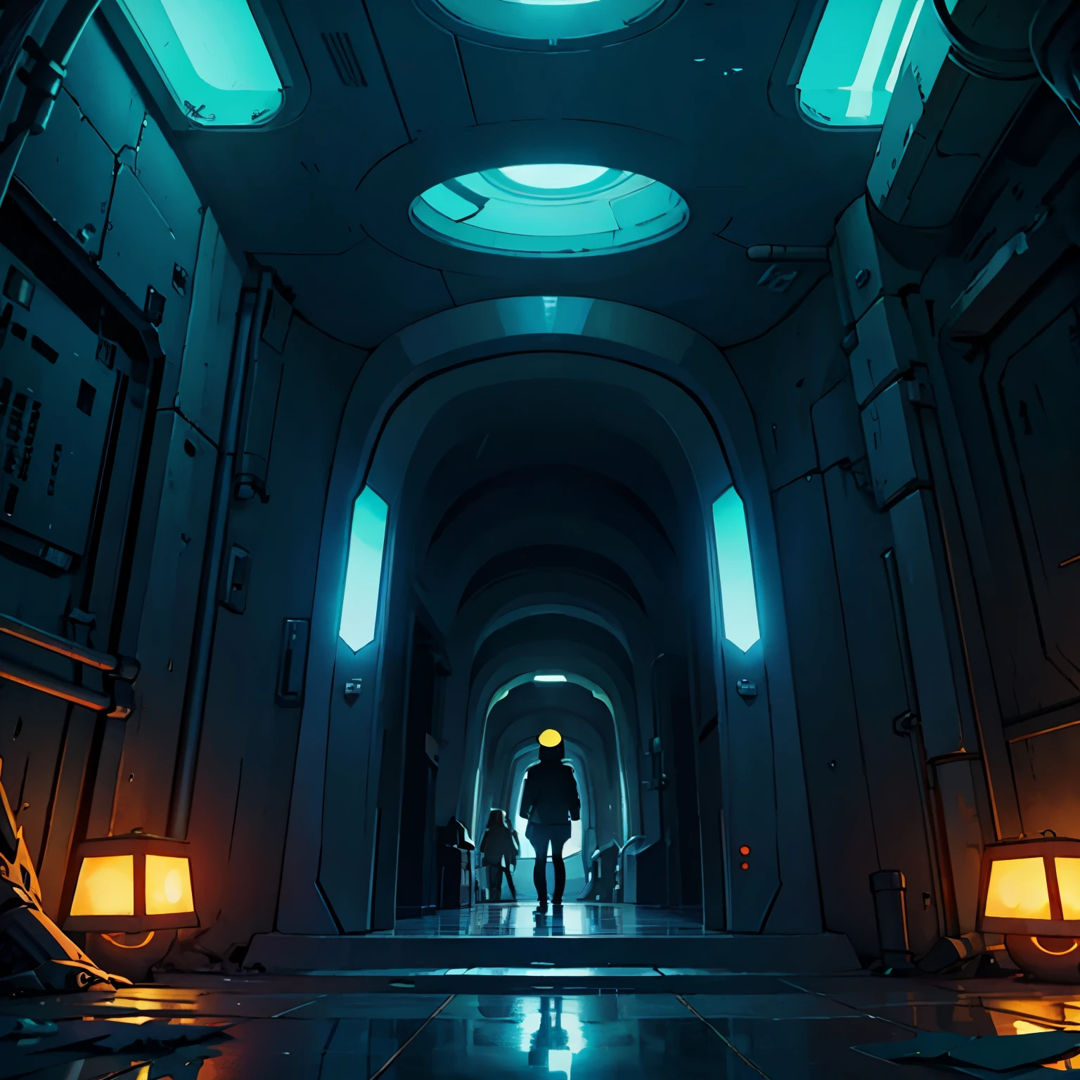 futuristic dark shelter