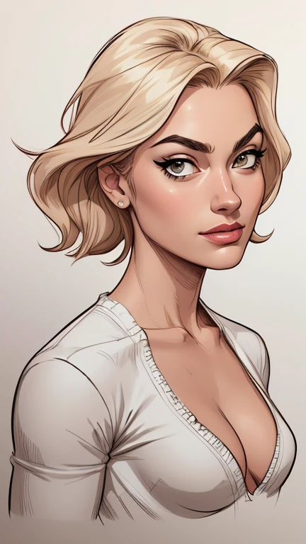 estilo de desenho animado:1.2), Yvonne Strahovski mulher Imagem de desenho animado de uma mulher , roupas sensuais , garota super fofa, authoritarian would be facial expressioncartoon style illustration, estilo de arte dos desenhos animados, estilo de arte dos desenhos animados, digital illustration style, design de personagens altamente detalhado, arte digital detalhada fofa, City fan art, design de personagem retrato, beautiful digital illustration, retrato de alta qualidade, arte em quadrinhos, retrato do design do personagem, white background Buso without clothes and medium breasts beautiful and symmetrical body curves Cartoon style