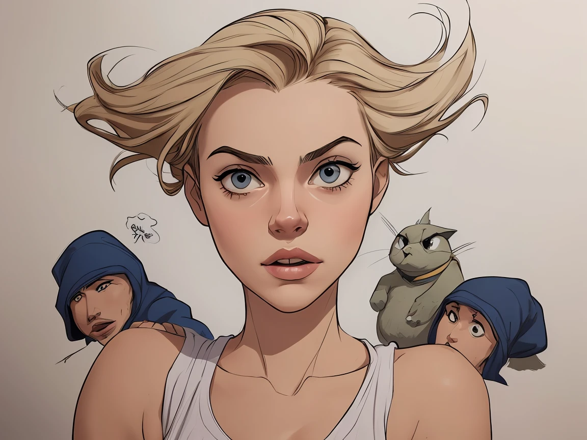 estilo de desenho animado:1.2), Yvonne Strahovski mulher Imagem de desenho animado de uma mulher , roupas sensuais , garota super fofa, authoritarian would be facial expressioncartoon style illustration, estilo de arte dos desenhos animados, estilo de arte dos desenhos animados, digital illustration style, design de personagens altamente detalhado, arte digital detalhada fofa, City fan art, design de personagem retrato, beautiful digital illustration, retrato de alta qualidade, arte em quadrinhos, retrato do design do personagem, white background Buso without clothes and medium breasts beautiful and symmetrical body curves Cartoon style
