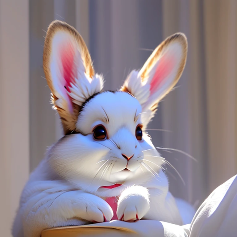 Rabbit　long ears　Upright ears　fantasy　beautiful face　Front facing