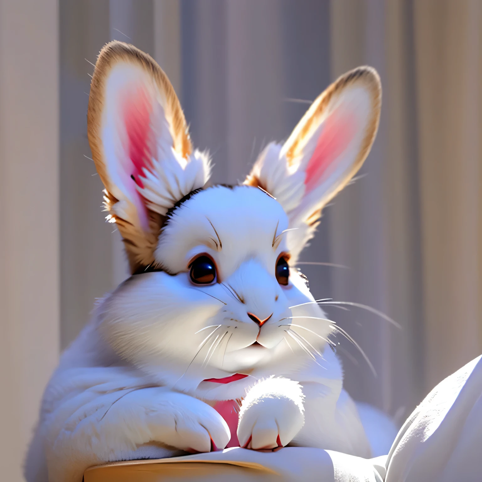 Rabbit　long ears　Upright ears　fantasy　beautiful face　Front facing