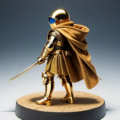 Brilliant Gold Diamond Maya Star((Suede leather armor))Copper weapons, Burlap Cloak Mummy Hood Platinum Silk Cyberpunk Light Crossbow Space Station 1:60 miniature models, illustration, Side view, (Side view), Wear gold-rimmed reflective sunglasses, Carrying future weapons, very happy, Side view, whole body, 3d, (nautilus) octane rendering, perfect appearance, Collagen protein(((Isometric art)))