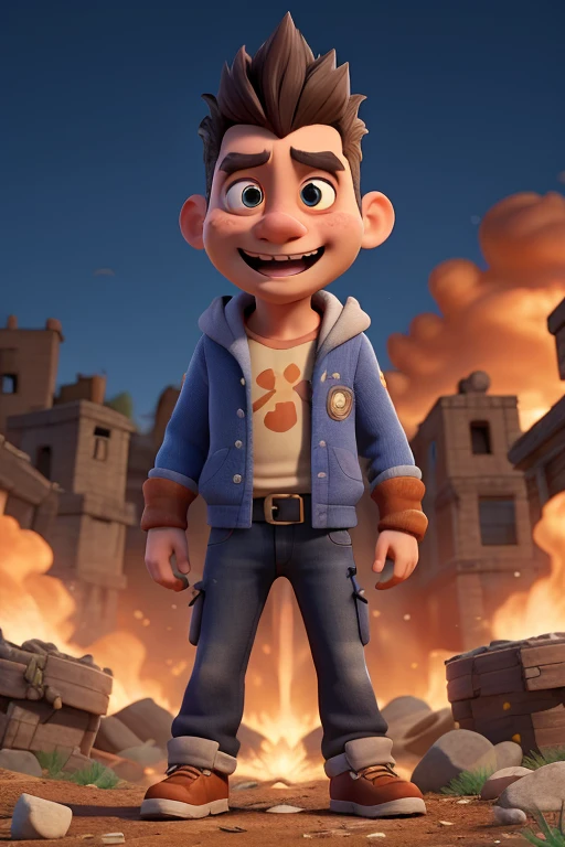 Vector villano queriendo destruir el mundo